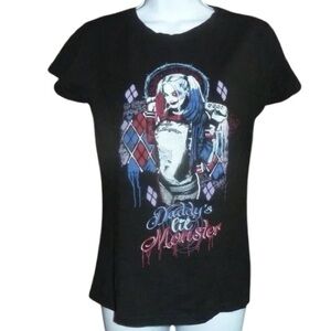Harley Quinn Daddy’s Lil Monster, Suicide Squad, Black T-Shirt, Short Sleeve, M